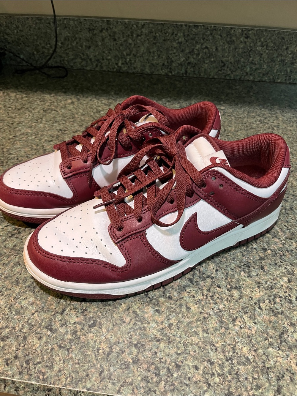 Nike Dunk Low Sneakers - White & Maroon